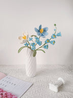 Gehäkelter Blumenstrauß, 10-25 Blumen, rosa, lila, blau, künstliche Blumen, geeignet für Blumenarrangements