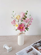 Gehäkelter Blumenstrauß, 10-25 Blumen, rosa, lila, blau, künstliche Blumen, geeignet für Blumenarrangements