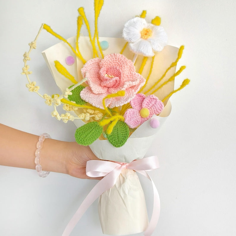 Handgehäkelte Rosensträuße, Blumen, die niemals verwelken