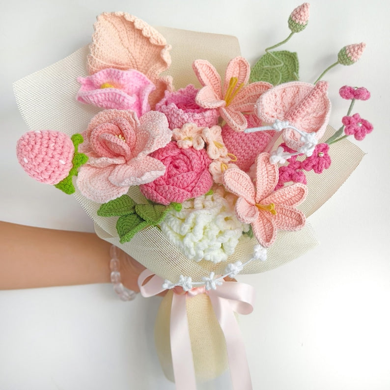 Handgehäkelte Rosensträuße, Blumen, die niemals verwelken