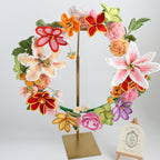 Handgemachter gehäkelter Blumenkranz – 16-17 Zoll Türdekoration – Frühlingsdekor