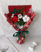 Gehäkelter Blumenstrauß, 10-25 Blumen, rosa, lila, blau, künstliche Blumen, geeignet für Blumenarrangements
