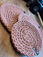 Rundes Platzset gehäkelt aus Baumwollkordel, 25-40 cm, Einzelstück oder Set