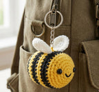 Gehäkelter Schlüsselanhänger Hummel Amigurumi Biene, Handgefertigt, Kawaii Taschenanhänger