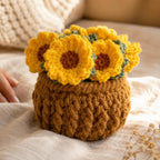 Gehäkelte Blumenuntersetzer, florale Untersetzer, Mini-Blumenkörbchen, Tischdekorationen im Landhausstil