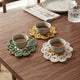 Gehäkelter Blumenuntersetzer aus Baumwolle, Kaffeetassen-Matte, gestrickter Becher-Teppich, Schreibtisch-Dekor