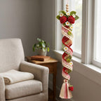 Gehäkeltes Erdbeer-Windspiel, spiralförmige Hängedekoration, ländlicher Stil, Gartenornament