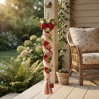 Gehäkeltes Erdbeer-Windspiel, spiralförmige Hängedekoration, ländlicher Stil, Gartenornament