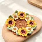Gehäkelte Untersetzer mit Blumenmuster, 4er-Set, Dekoration im rustikalen Stil