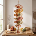 Gehäkelte Windspiele, spiralförmige Ornamente im Bohème-Stil, 3D-Windspiele