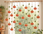 Gehäkelte Kürbis-Girlande, Herbstliche Fensterdeko, HalloGehäkelter Kürbiskranz, herbstliche Fensterdekoration, Hängeornament, Wohndekoration im Bohème-Stil.ween-Hängedeko, Boho-Wohndek