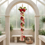 Gehäkeltes Erdbeer-Windspiel, spiralförmige Hängedekoration, ländlicher Stil, Gartenornament