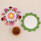 Gehäkeltes Blumen-Untersetzer-Set, 2-in-1-Untersetzer, verziert mit floralen Mustern, handgefertigte Untersetzer