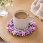 Gehäkeltes Blumen-Untersetzer-Set, 2-in-1-Untersetzer, verziert mit floralen Mustern, handgefertigte Untersetzer