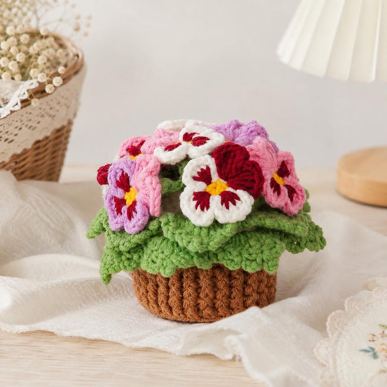 Gehäkeltes Blumen-Untersetzer-Set, 2-in-1-Untersetzer, verziert mit floralen Mustern, handgefertigte Untersetzer