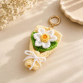 Gehäkelter Narzissenanhänger, Blumen-Taschenanhänger, Schlüsselanhänger, Rucksackdeko, Frühlingsblüte