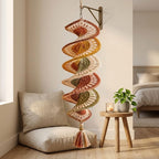 Gehäkelte Windspiele, spiralförmige Ornamente im Bohème-Stil, 3D-Windspiele