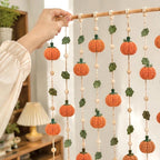 Gehäkelte Kürbis-Girlande, Herbstliche Fensterdeko, HalloGehäkelter Kürbiskranz, herbstliche Fensterdekoration, Hängeornament, Wohndekoration im Bohème-Stil.ween-Hängedeko, Boho-Wohndek