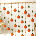 Gehäkelte Kürbis-Girlande, Herbstliche Fensterdeko, HalloGehäkelter Kürbiskranz, herbstliche Fensterdekoration, Hängeornament, Wohndekoration im Bohème-Stil.ween-Hängedeko, Boho-Wohndek