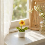 Handgehäkelte Miniatur-Topfblumen- und Pflanzenornamente, 6 cm groß