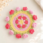 Gehäkeltes Blumen-Untersetzer-Set, 2-in-1-Untersetzer, verziert mit floralen Mustern, handgefertigte Untersetzer